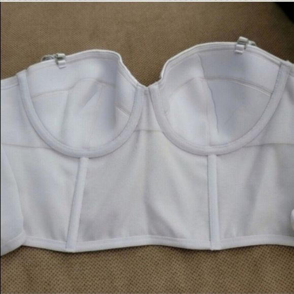 Victoria's Secret Cropped Bustier Pearl White Silver 36B - Picture 5 of 5
